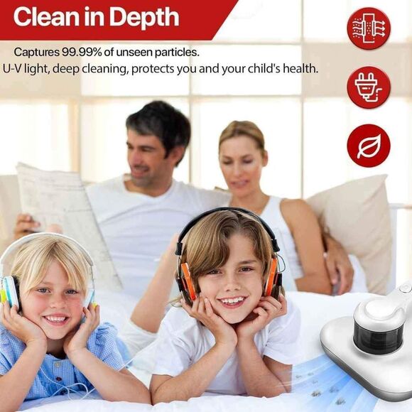 *NEW*Deep Cleaning Bed Matress Vacuum Cleaner w 3 Reusable HEPA Filters - Picture 4 of 6